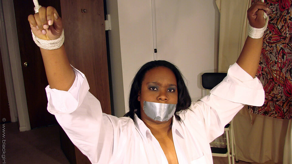 Charmed-BGBv05 - Tape-Gagged with Arms Tied Overhead in Panties